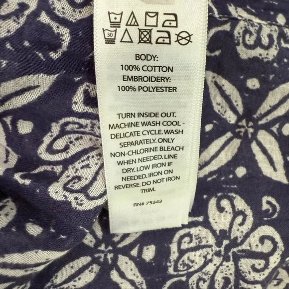 Sigrid Olsen Blue and White Tunic Top - Picture 5 of 6